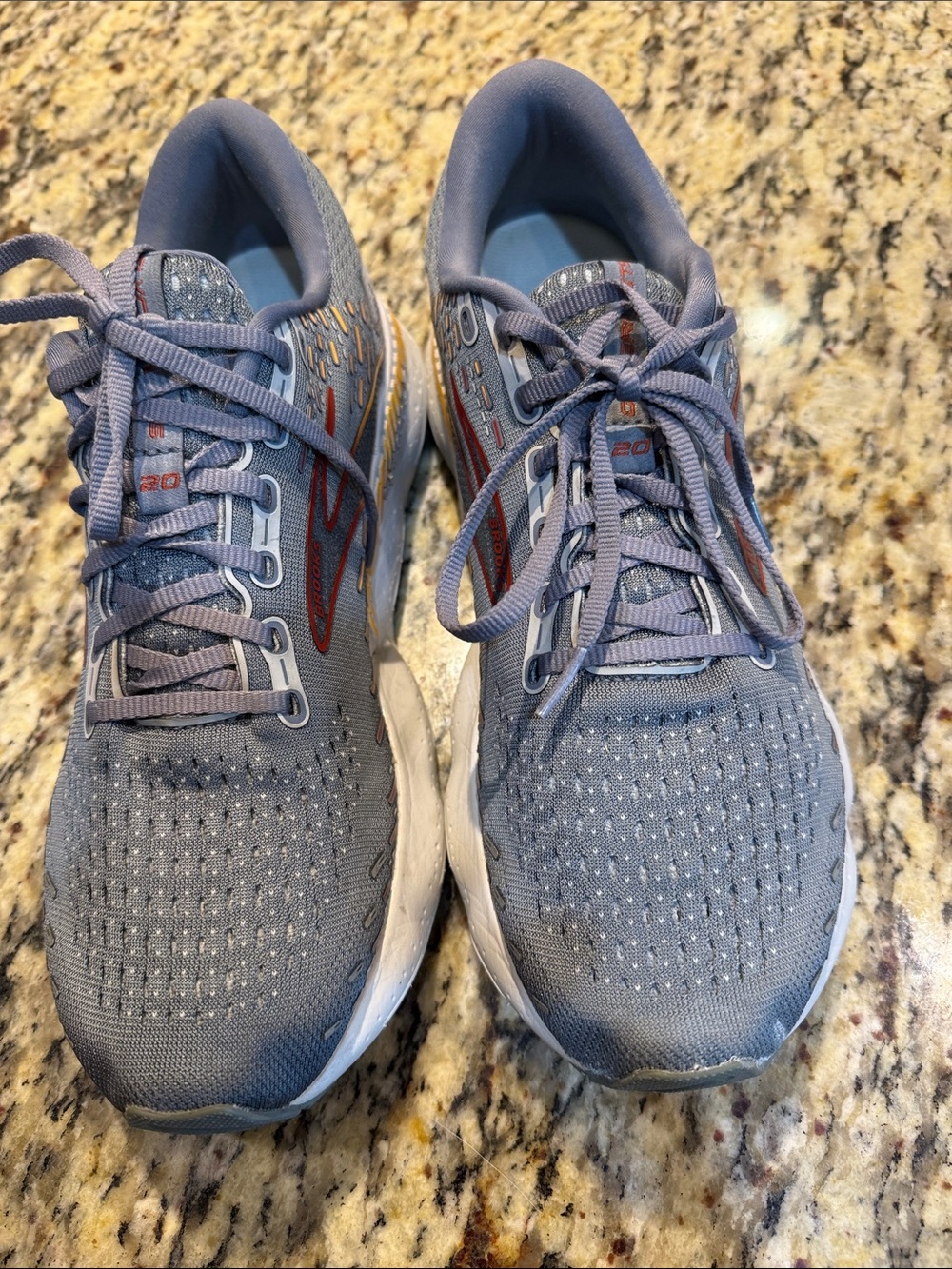 Brooks men’s Glycerin GTS 20 Running Shoes in Grey Chili Oil Sz 9.5